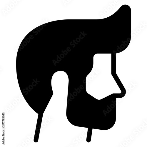 Vector Icon of Sideburns Beard Facial Hair Style