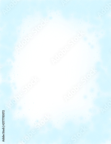 Icy blue winter snowflakes frame snowfall border with transparent copy space background.