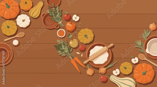 Autumnal Harvest and Culinary Preparation with Seasonal Ingredients