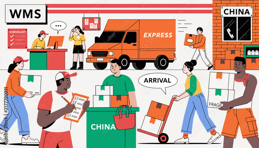 Naklejka premium International shipping and delivery concept