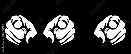 Cartoon illustration of a hand pointing a finger at you. vektor