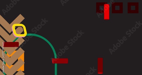 Geometrical graphic retro theme background animation with place for text. Minimal geometric elements frame video. Vintage abstract shapes for advertising.