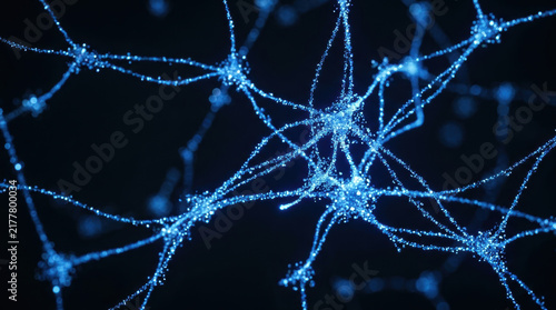 Critical minerals sourcing network, digital connection, abstract science, blue light, data flow, neural web
