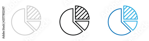 Drawn pie chart icon displaying business data segmentation and market statistics with market share financial breakdown percentage diagram