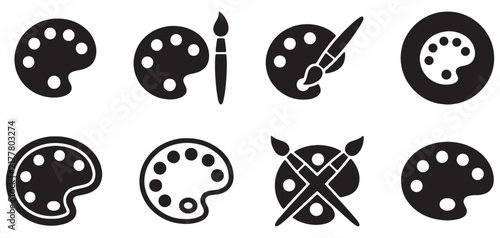 Painting Artist Palette with Creative Art Supplies and Color Mixing Vector Illustration