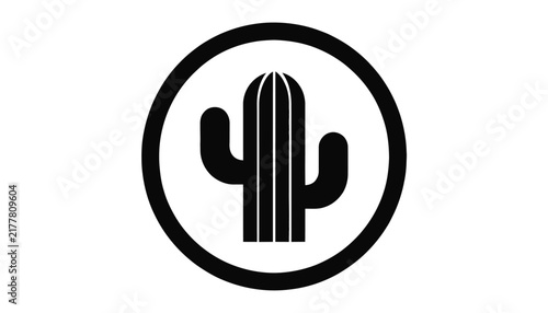 cactus logo, black and white