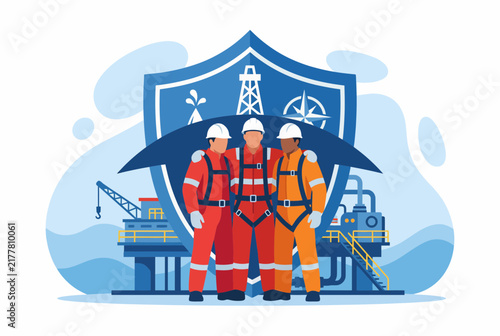 Industrial Workers Under Shield for Occupational Safety and Insurance