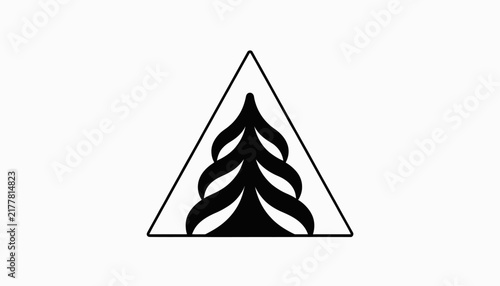 black tree logo in triangle