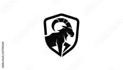 black ram head logo on shield