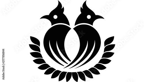 black birds couple in love