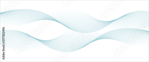 Abstract blue smooth waves on white background.Vector illustration.