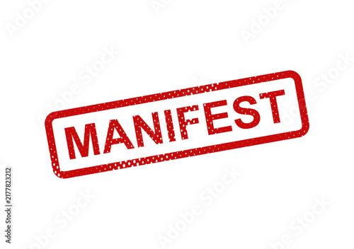Quadro su tela Red manifest stamp with bold text illustration