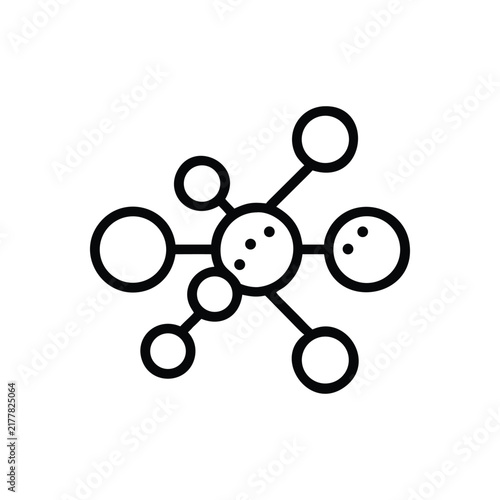 AI Cluster Grouping Outline Icon for Data Network and Artificial Intelligence Concepts