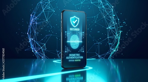 Smartphone biometric authentication secured with fingerprint scan
