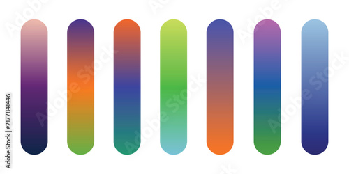 vector set of color Gradient Pallets, color swatch. catalog samples, trendy multicolored pallet
