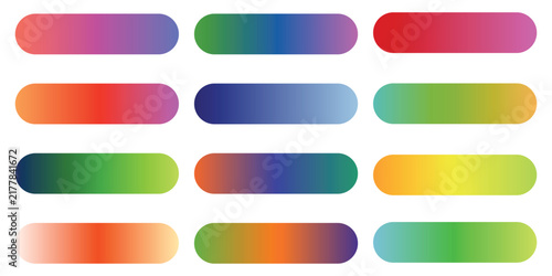 vector set of color Gradient Pallets, color swatch. catalog samples, trendy multicolored pallet