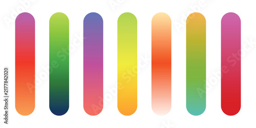 vector set of color Gradient Pallets, color swatch. catalog samples, trendy multicolored pallet
