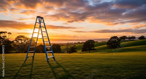 Playground ladder at golden hour sunset