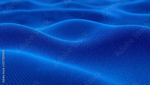 Abstract blue wavy surface with subtle texture and light