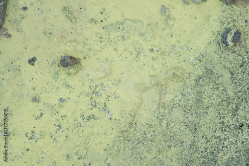 Quadro su tela Yellow Sulfur Mineral Deposits in Geothermal Field