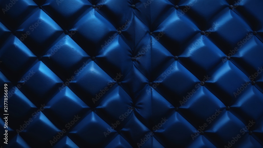 Obraz premium Deep blue diamond pattern upholstery texture background