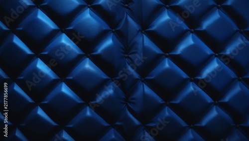 Deep blue diamond pattern upholstery texture background