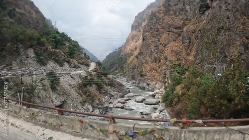 Footage while crossing the Trishuli River nearly Syabrubesi village by car.