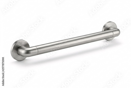 stainless steel grab bar for bathroom safety isolated on white - ai generated