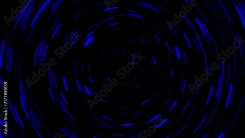 A seamless looping background featuring swirling, abstract, glowing blue particles moving in a circular motion