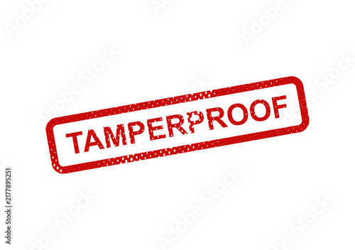 Photography Red tamper proof security stamp with dotted border illustration