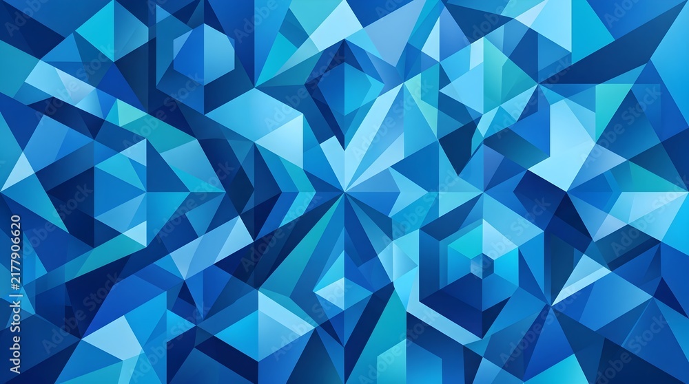 Obraz premium Abstract Blue Geometric Triangle Background with Polygonal Mosaic Pattern, Modern Vector Design, Digital Wallpaper, Creative Business Backdrop and Decorative Texture
