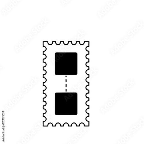 Stamp icon with two squares and dashed line