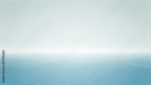 Abstract background of glowing data particles moving through digital space with light trails and blue tones