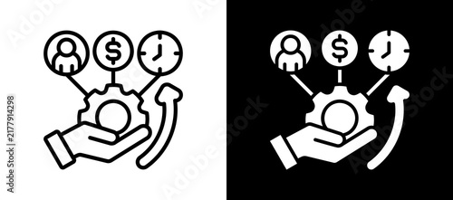 Resource Allocation whiteblack icon