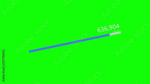 Green Screen Progress Loading Bar Minimal Line For Chroma Key Interface Animation