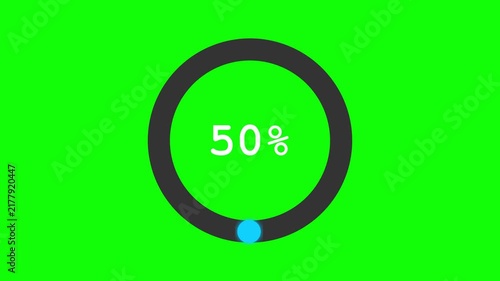 Loading Progress Ring With Blue Dot Circular Status Indicator On Green Screen Animation