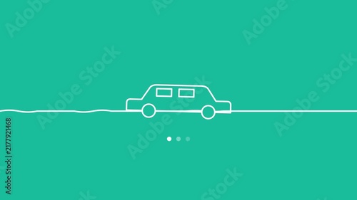 Teal Minimalist Motion Abstract Line Art Flowing Across Solid Turquoise Background Animation