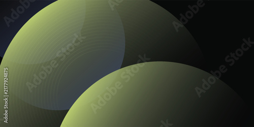 Abstract Minimal Dark Background with Overlapping Blue and Yellow Gradient Circles, Modern Geometric Wallpaper