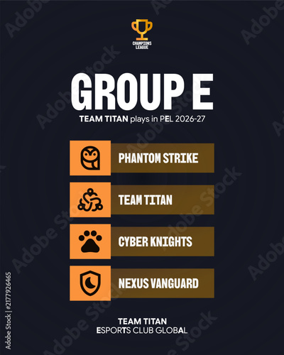 Esports Tournament Group Standings Social Media Post Template
