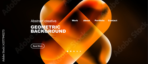 Obraz na plátně Abstract orange shapes dominate dark background