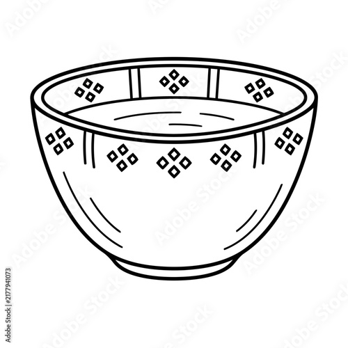 Outline of a decorative bowl with liquid