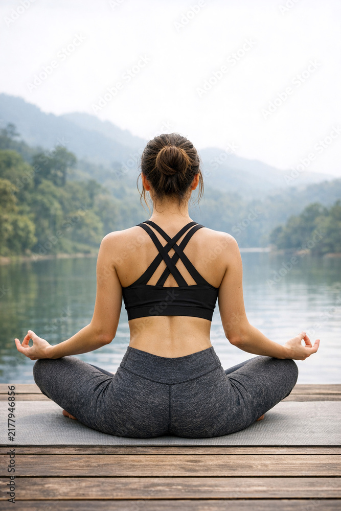 Fototapeta premium Yoga on the dock