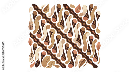 Traditional Parang batik pattern in brown earth tones.