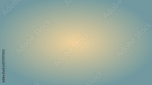 Horizontal Radial Gradient Background Transitioning from Soft Warm Gold Center through Muted Sage Green to Dark Slate Teal Base with Vignette