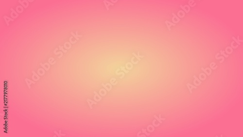 Horizontal Radial Gradient Background Transitioning from Warm Golden Peach Center through Vibrant Rose Coral to Deep Pink Crimson Base with Vignette