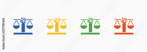 Foto Rights Icon Set Color Multiple Style Collection Vector Illustration
