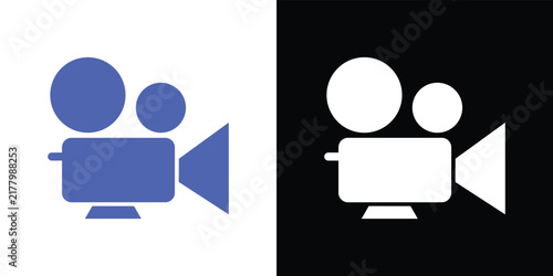 Blue and white geometric face profile with abstract shapes