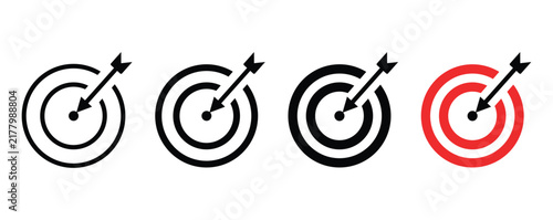 Red, black, blue, and green bicycle icons with star accents, isolated bike