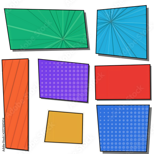 Colorful geometric shapes arranged in a playful pattern