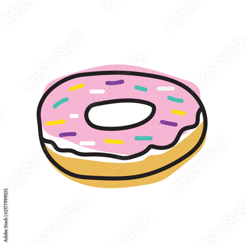 doodle cartoon donut vector element design template